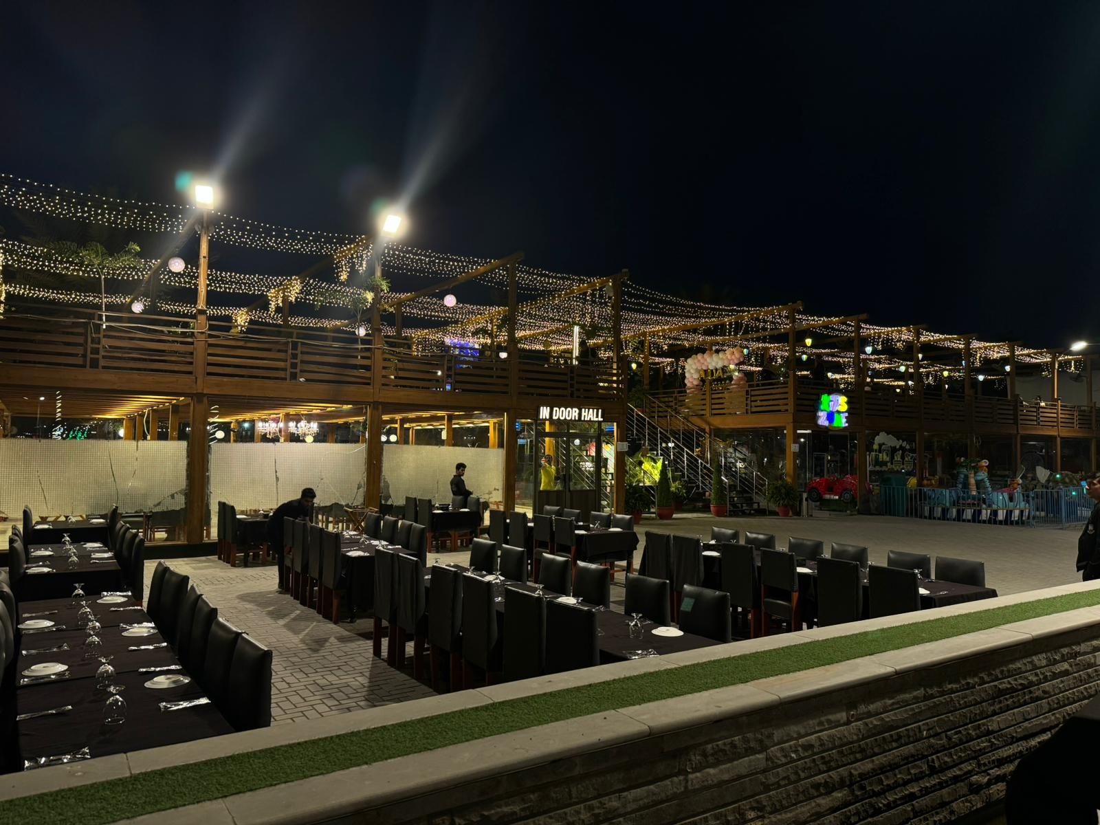 Saltanat's evening dining room prepared for a corporate gathering